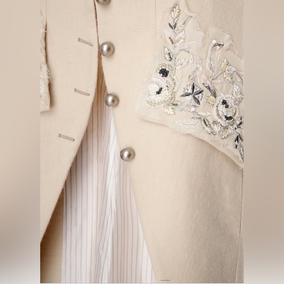 Zara ⚜️Atelier, RARE Wool Embroidered Tailcoat Vest S Cream. Limited Edition NWT - Picture 4 of 14